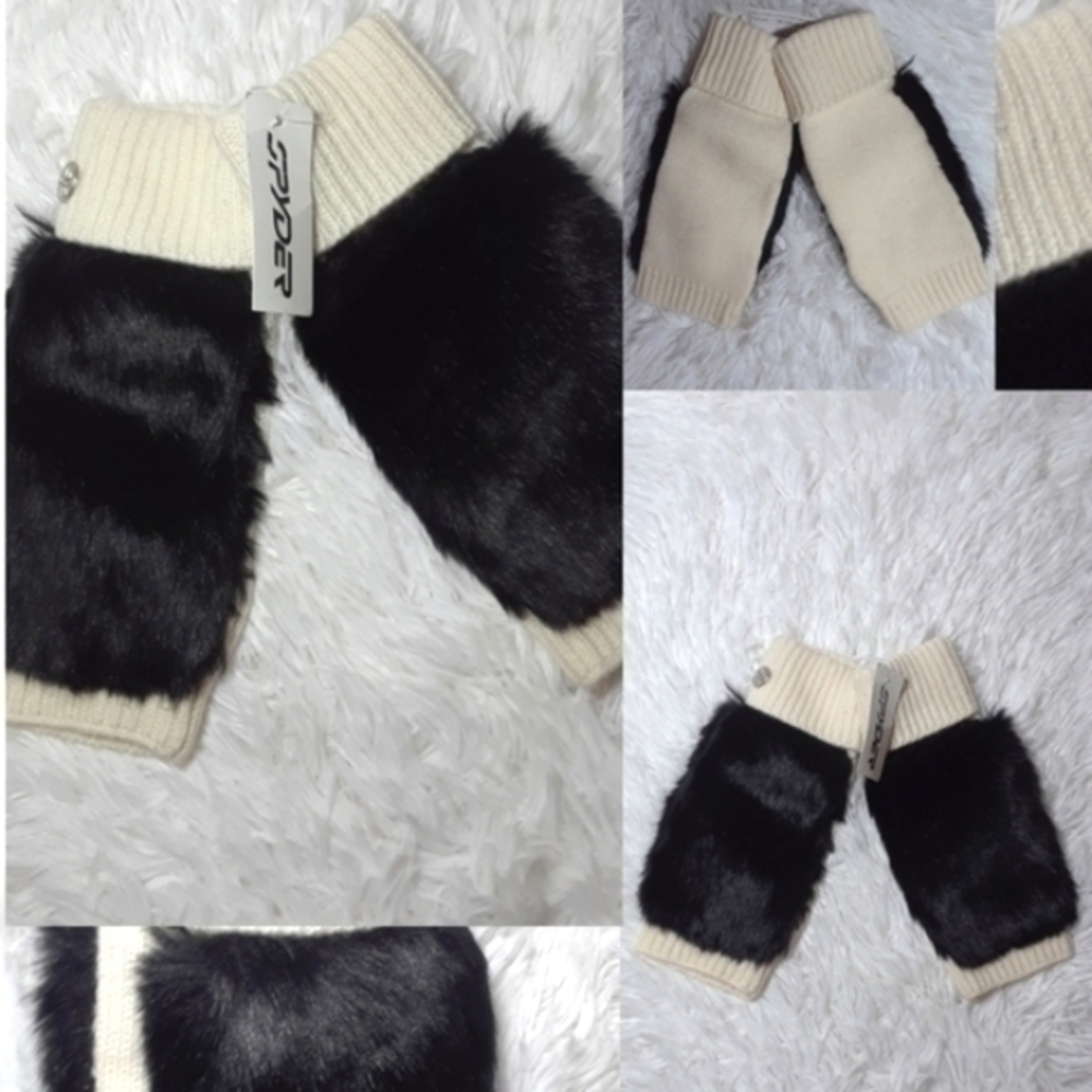 Spyder Cuffed Faux Fur Fingerless Gloves